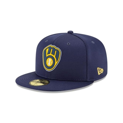 Sapca New Era Milwaukee Brewers MLB Clubhouse Collection 59FIFTY Fitted - Albastri